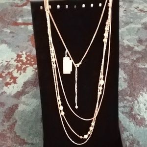3/$25 Long multi chain gold necklace